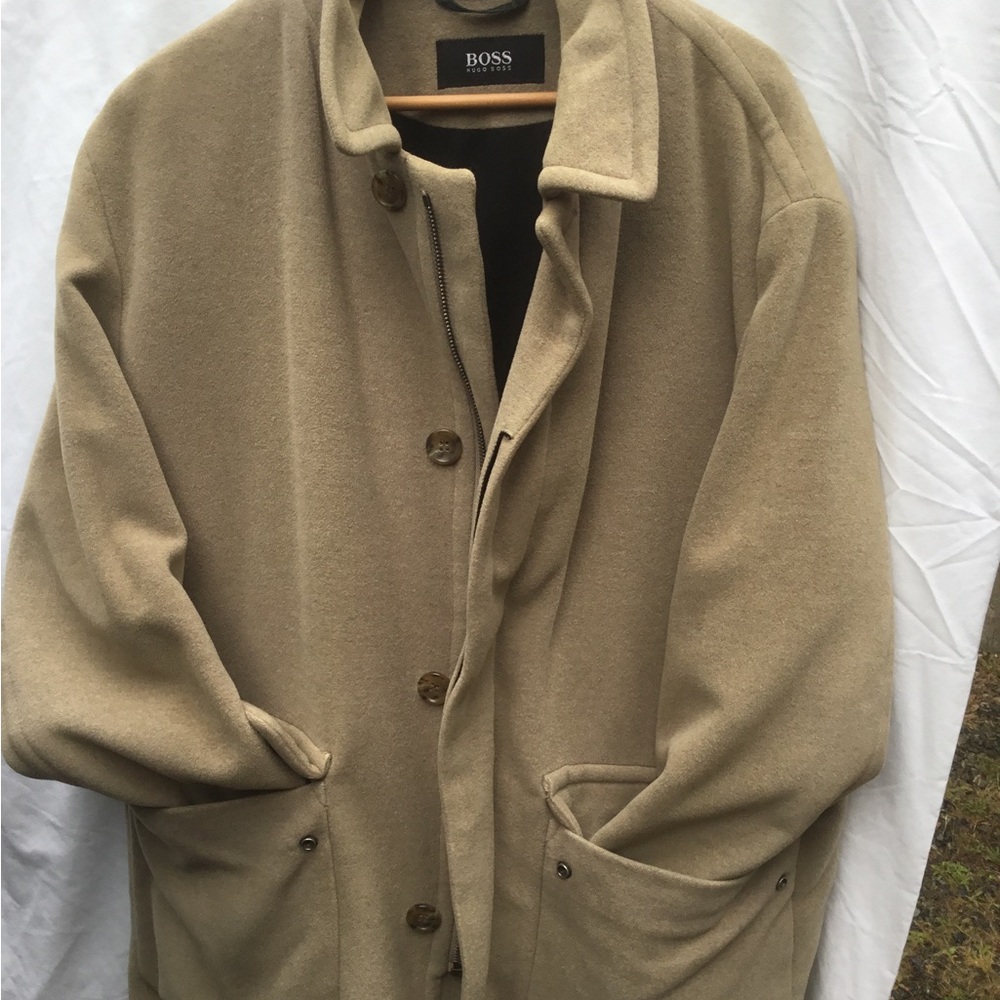 Boss Men's Classic Beige Pea Coat